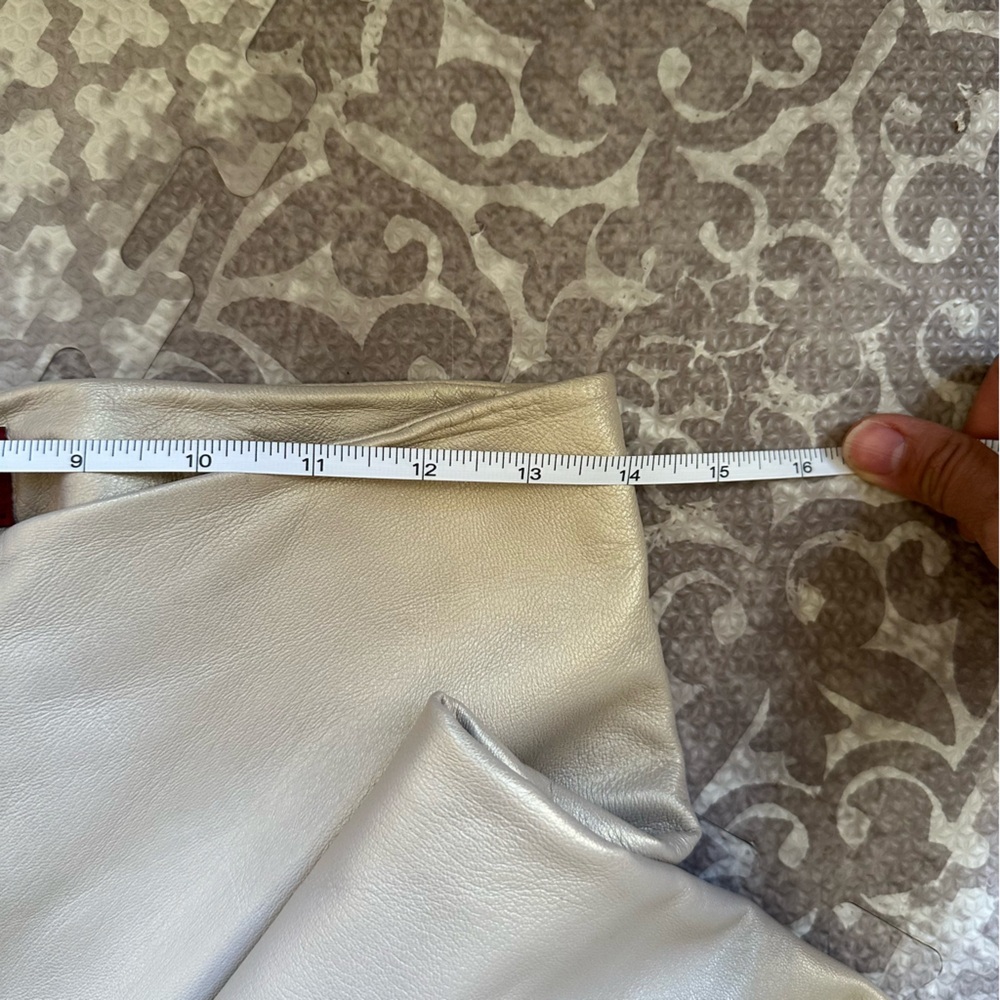Nicola Berti Vintage 90s Italian Leather High Waisted Pants Cream Size 6 USA - Picture 9 of 10